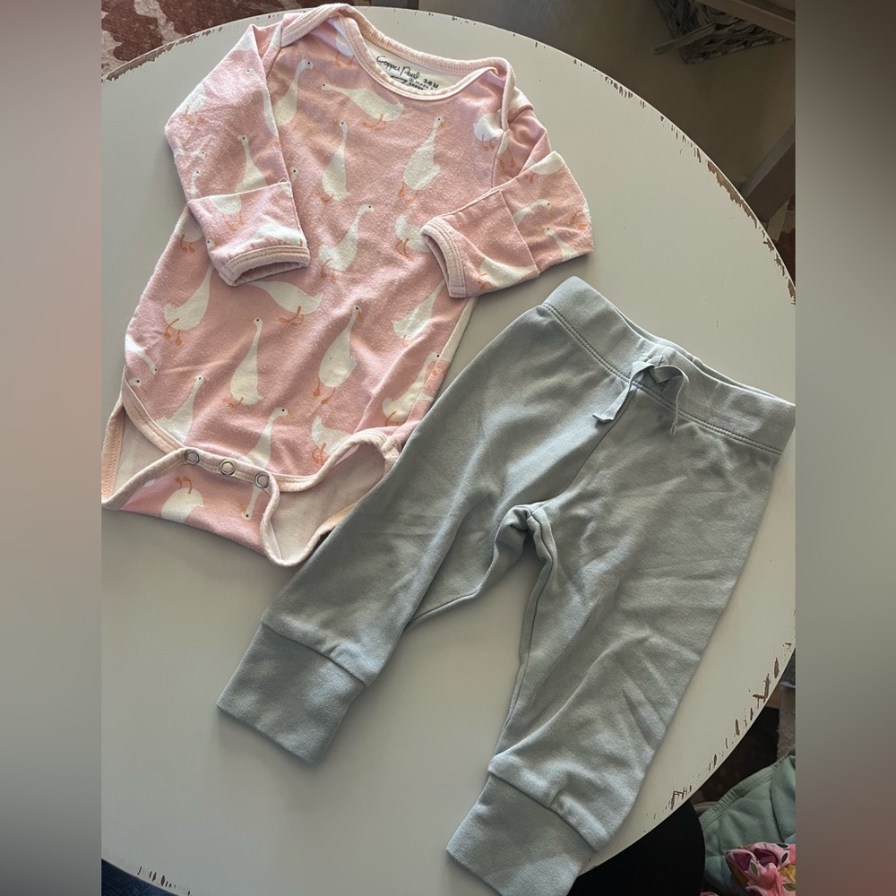 Posh Peanut Pink and Gray Kids Matching Set